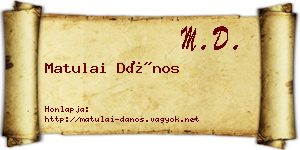 Matulai Dános névjegykártya